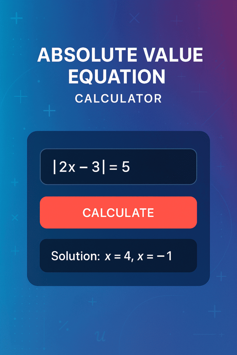 Absolute Value Equation Calculator
